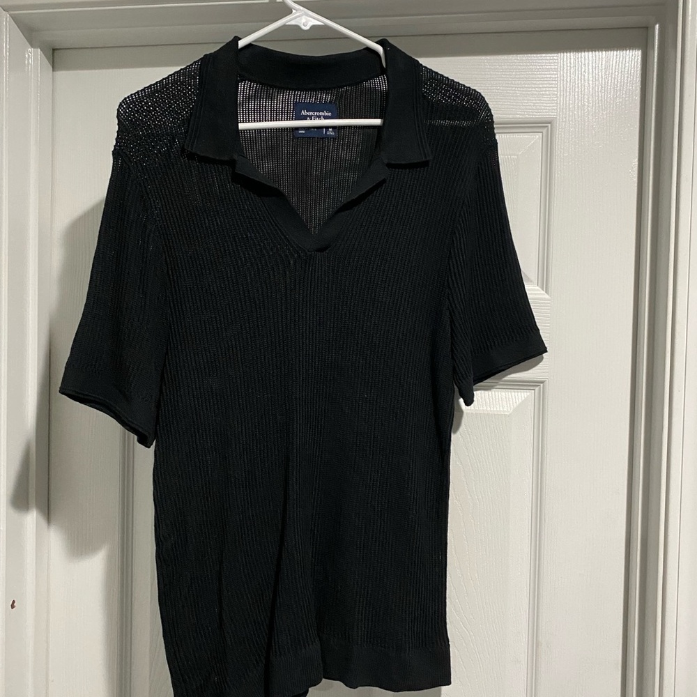 Abercrombie Black Men's Crochet Shirt